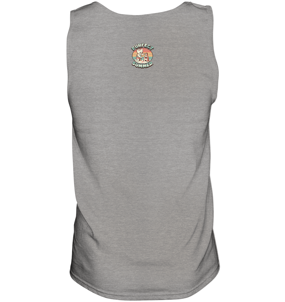 Purfect Summer – Niedliches Katzenmotiv mit Sandburg und Retro - Sommerfeeling - Relaxed Tank Top - FaunaFeels Onlineshop Tank - Tops