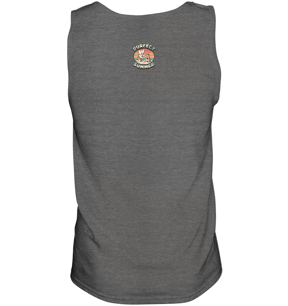 Purfect Summer – Niedliches Katzenmotiv mit Sandburg und Retro - Sommerfeeling - Relaxed Tank Top - FaunaFeels Onlineshop Tank - Tops
