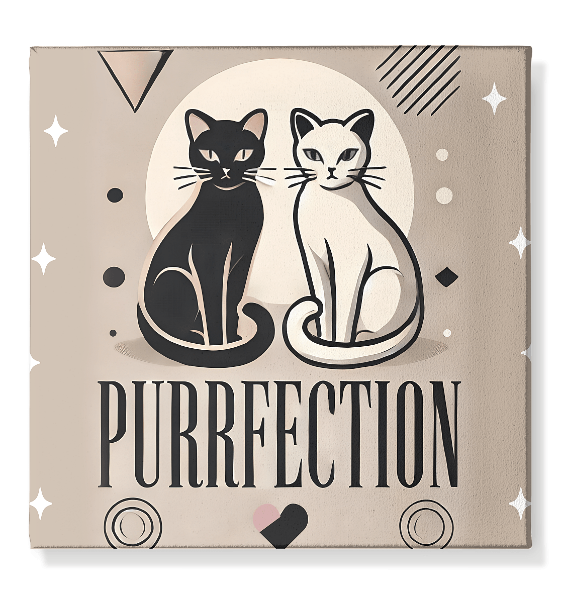 Purrfection - Elegantes Katzen Duo Design im Art Deco Stil - Leinwand 50x50cm - FaunaFeels Onlineshop Wall Art