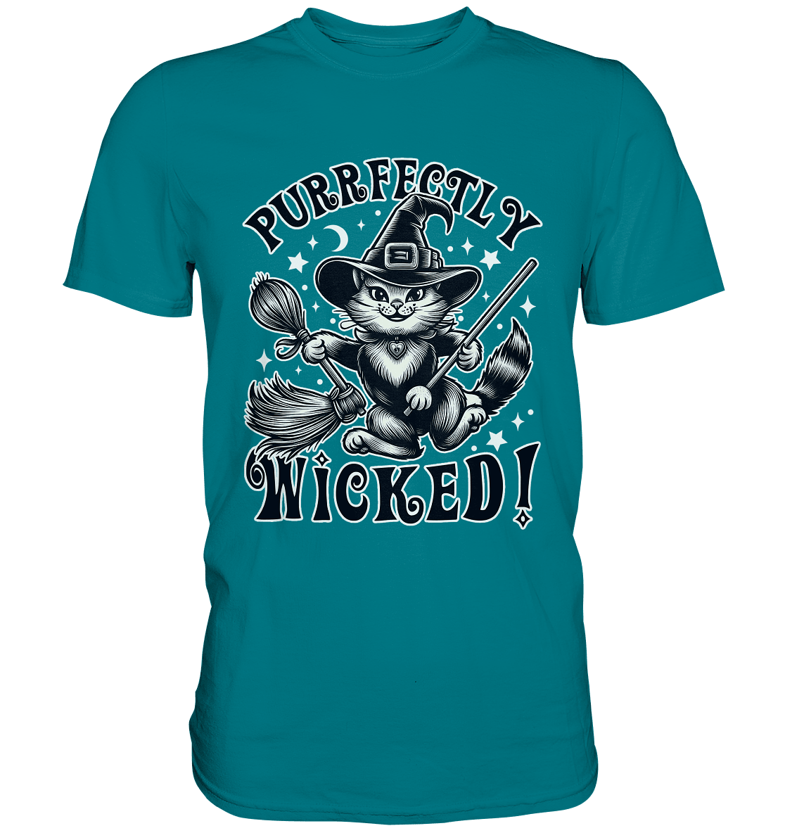 Purrfectly Wicked – Magischer Katzenzauber mit Schalk - Premium Shirt - FaunaFeels Onlineshop Unisex - Shirts