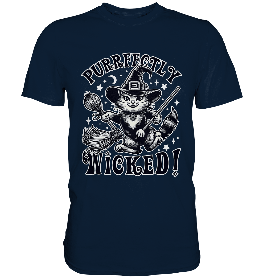Purrfectly Wicked – Magischer Katzenzauber mit Schalk - Premium Shirt - FaunaFeels Onlineshop Unisex - Shirts