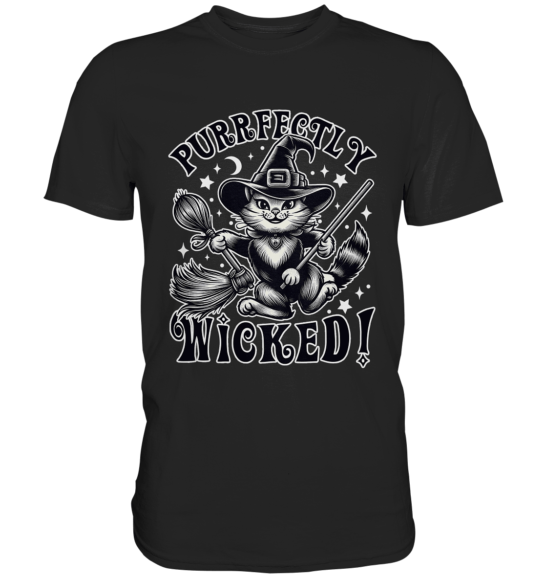 Purrfectly Wicked – Magischer Katzenzauber mit Schalk - Premium Shirt - FaunaFeels Onlineshop Unisex - Shirts