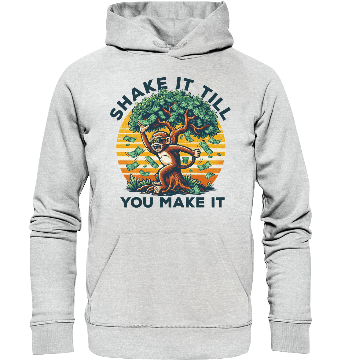 Shake It Till You Make It – Affe am Geldbaum - Premium Unisex Hoodie - FaunaFeels Onlineshop Hoodies