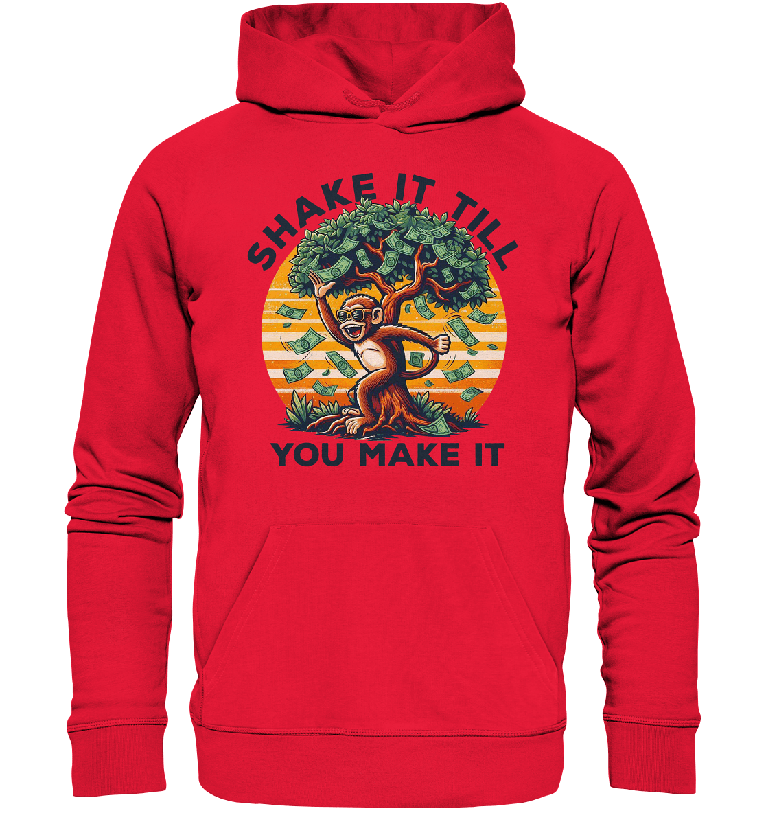 Shake It Till You Make It – Affe am Geldbaum - Premium Unisex Hoodie - FaunaFeels Onlineshop Hoodies