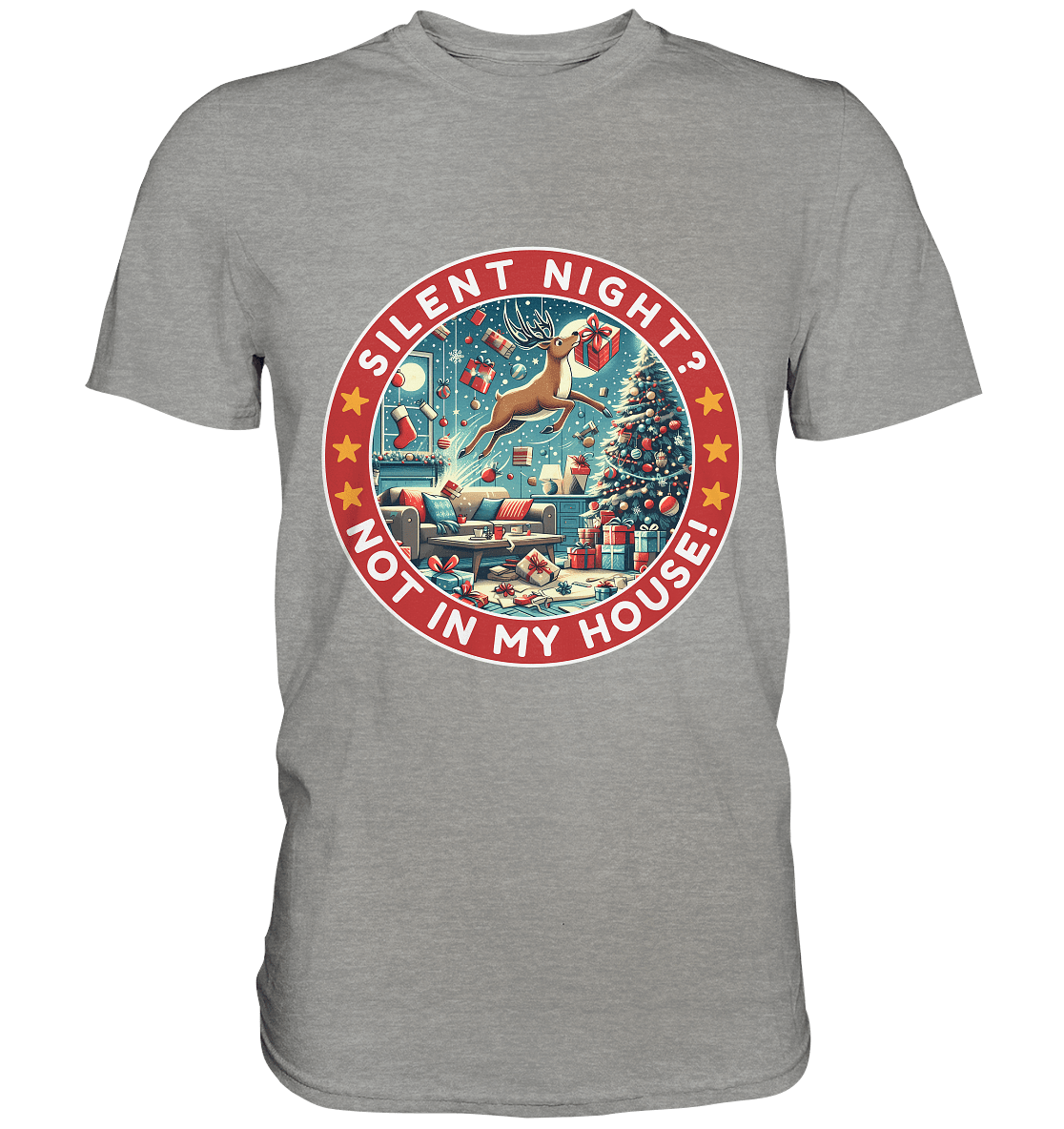 Silent Night? Not in My House! – Das chaotische Weihnachtsrentier! - Premium Shirt - FaunaFeels Onlineshop Unisex - Shirts