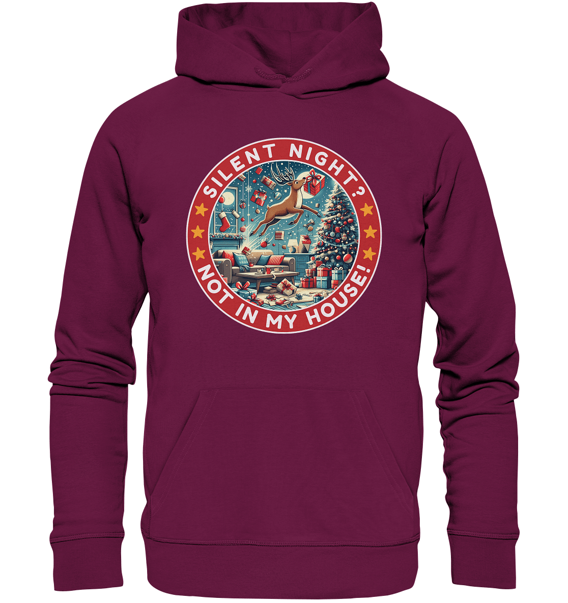 Silent Night? Not in My House! – Das chaotische Weihnachtsrentier! - Premium Unisex Hoodie - FaunaFeels Onlineshop Hoodies