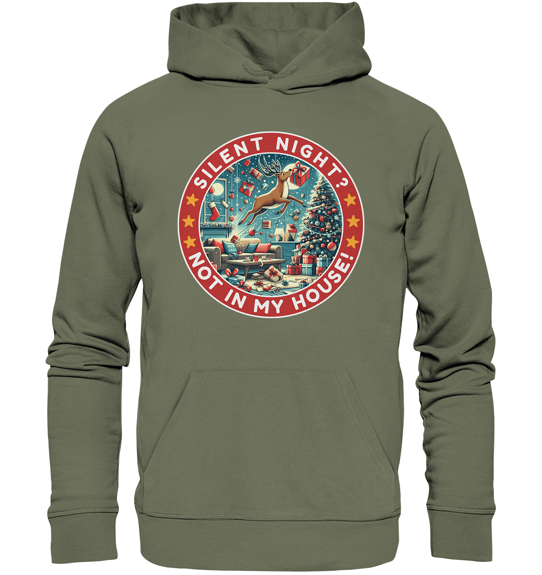 Silent Night? Not in My House! – Das chaotische Weihnachtsrentier! - Premium Unisex Hoodie - FaunaFeels Onlineshop Hoodies