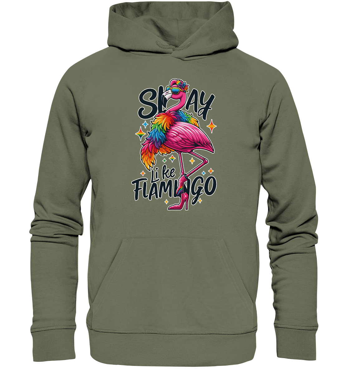 Slay Like a Flamingo – Stylischer Regenbogen - Flamingo - Premium Unisex Hoodie - FaunaFeels Onlineshop Hoodies