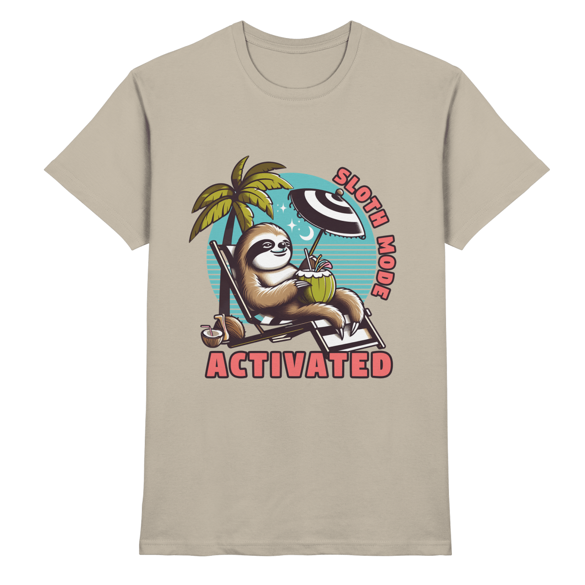 Sloth Mode Activated – Lustiges Faultier - Motiv für entspannte Sommermomente - Heavy Cotton T-Shirt - FaunaFeels Onlineshop Unisex - Shirts