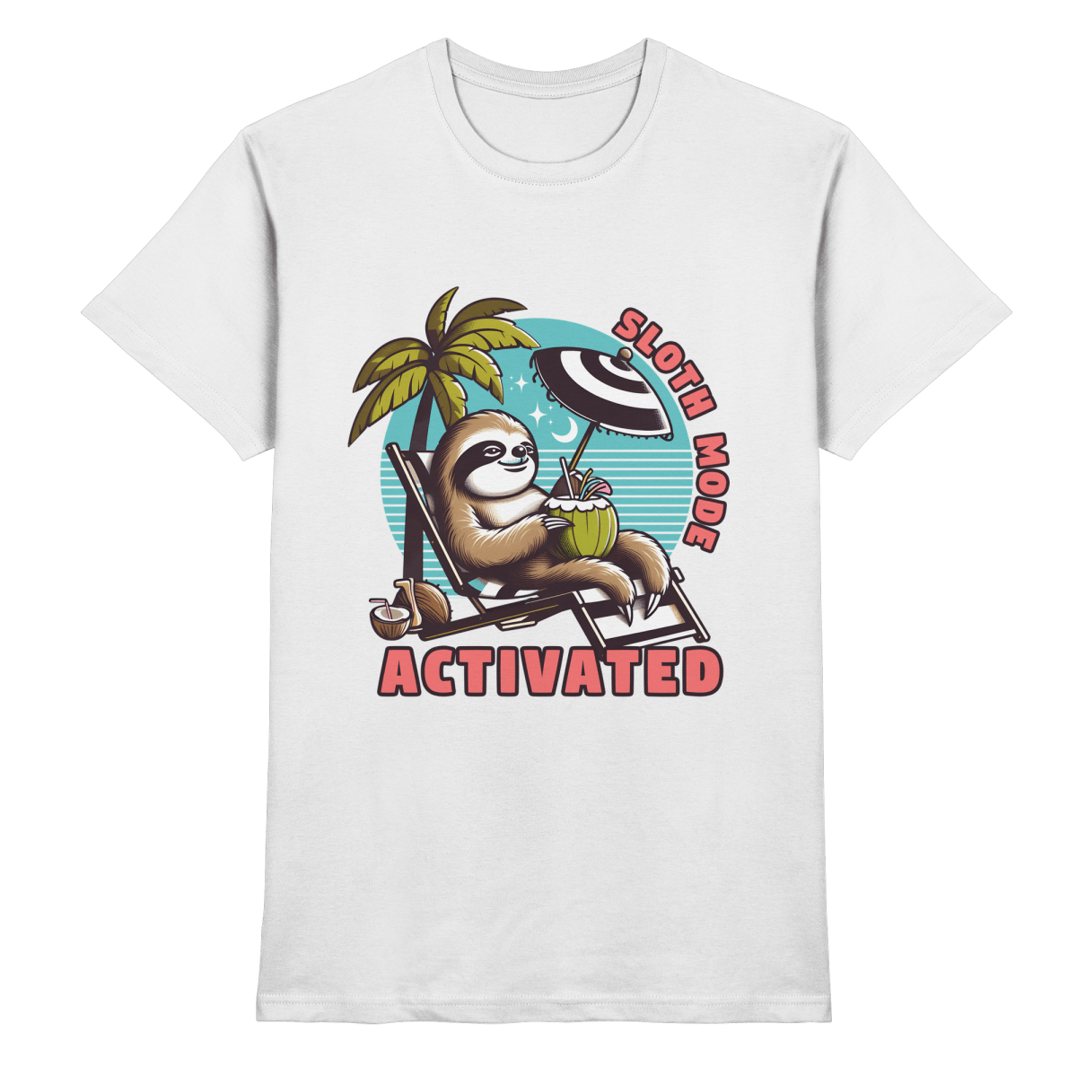 Sloth Mode Activated – Lustiges Faultier - Motiv für entspannte Sommermomente - Heavy Cotton T-Shirt - FaunaFeels Onlineshop Unisex - Shirts