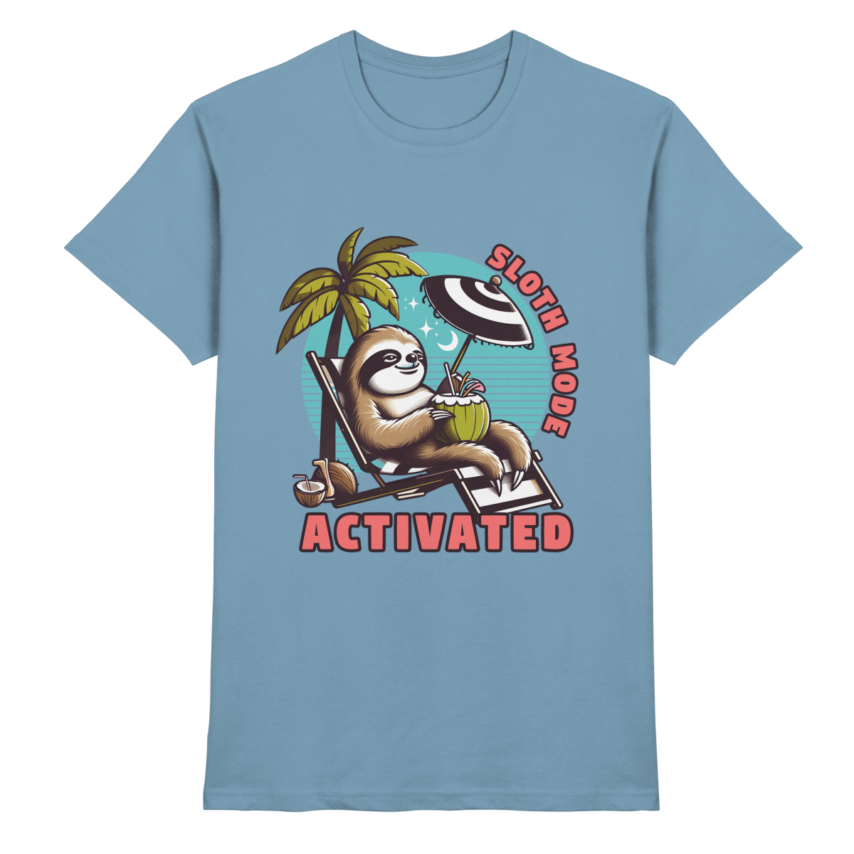 Sloth Mode Activated – Lustiges Faultier - Motiv für entspannte Sommermomente - Heavy Cotton T-Shirt - FaunaFeels Onlineshop Unisex - Shirts