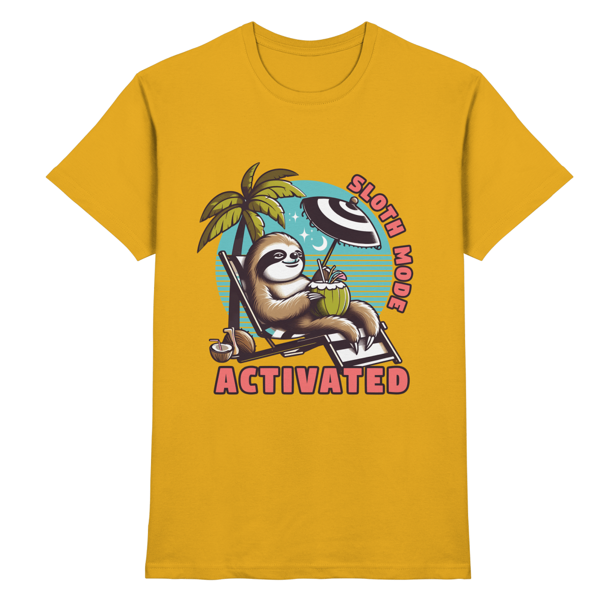 Sloth Mode Activated – Lustiges Faultier - Motiv für entspannte Sommermomente - Heavy Cotton T-Shirt - FaunaFeels Onlineshop Unisex - Shirts