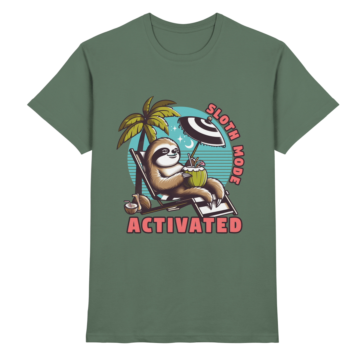 Sloth Mode Activated – Lustiges Faultier - Motiv für entspannte Sommermomente - Heavy Cotton T-Shirt - FaunaFeels Onlineshop Unisex - Shirts