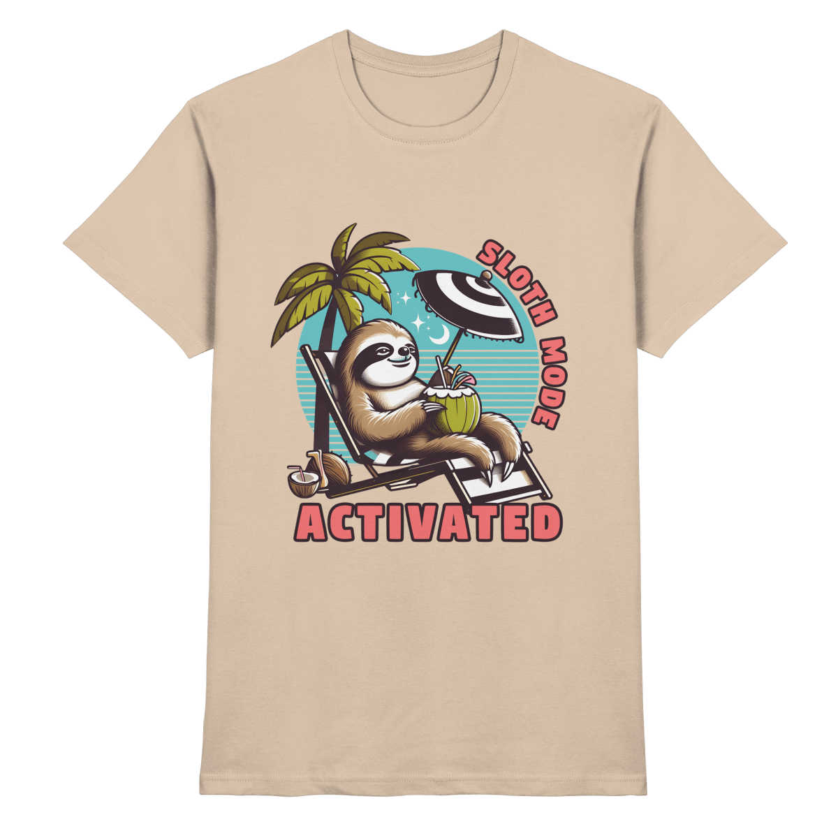 Sloth Mode Activated – Lustiges Faultier - Motiv für entspannte Sommermomente - Heavy Cotton T-Shirt - FaunaFeels Onlineshop Unisex - Shirts
