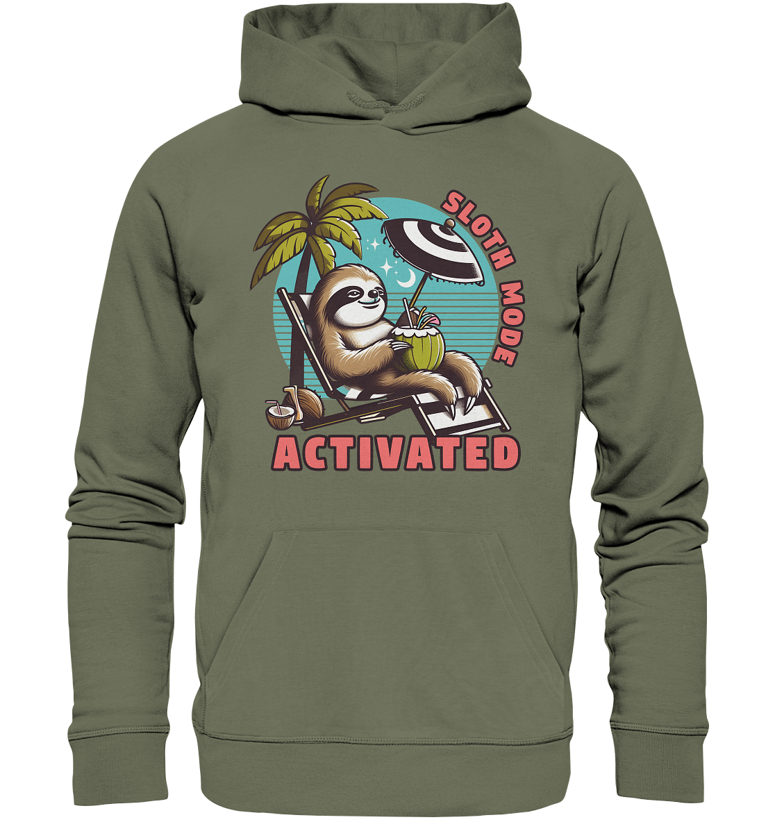 Sloth Mode Activated – Lustiges Faultier - Motiv für entspannte Sommermomente - Premium Unisex Hoodie - FaunaFeels Onlineshop Hoodies