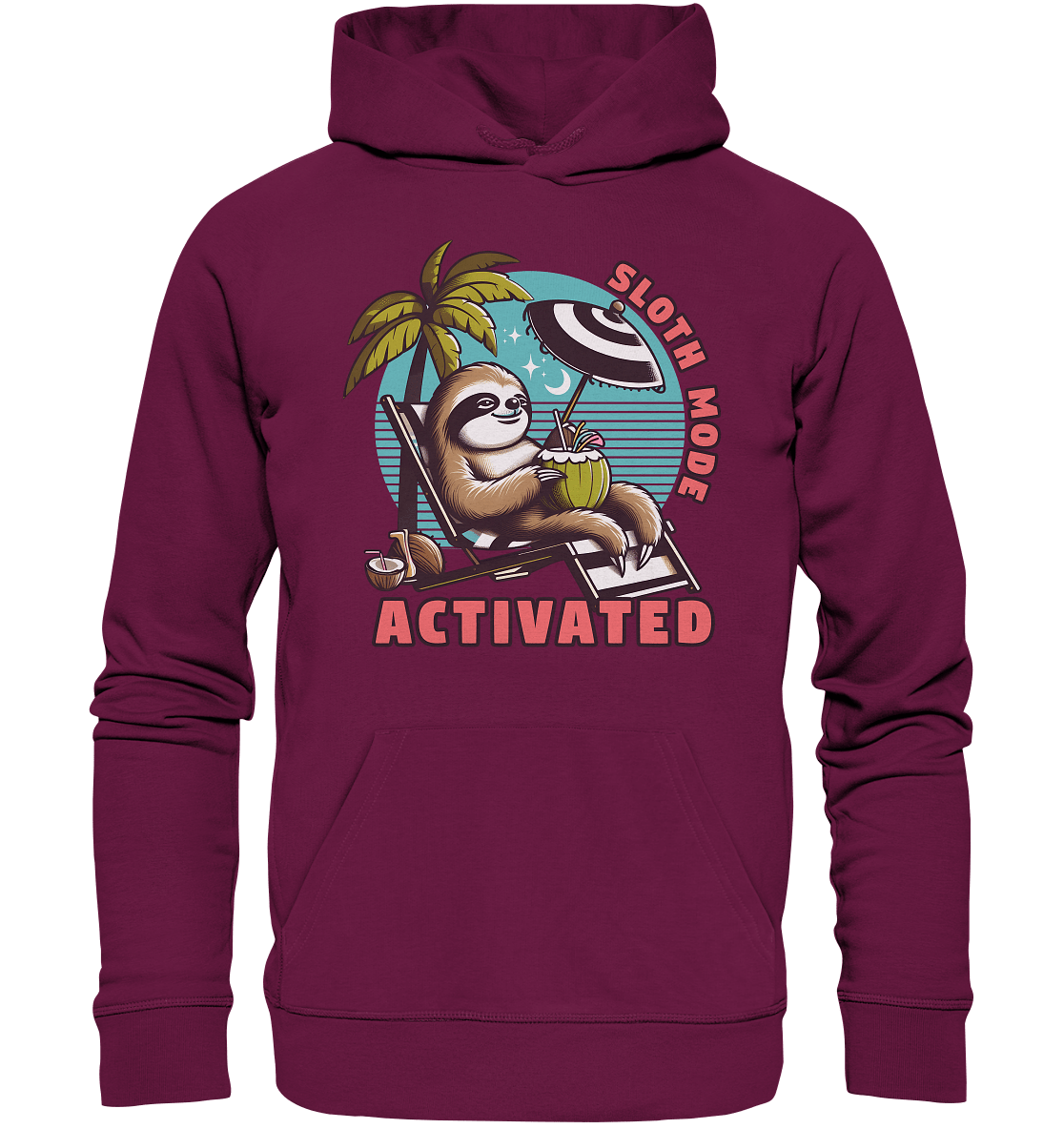 Sloth Mode Activated – Lustiges Faultier - Motiv für entspannte Sommermomente - Premium Unisex Hoodie - FaunaFeels Onlineshop Hoodies