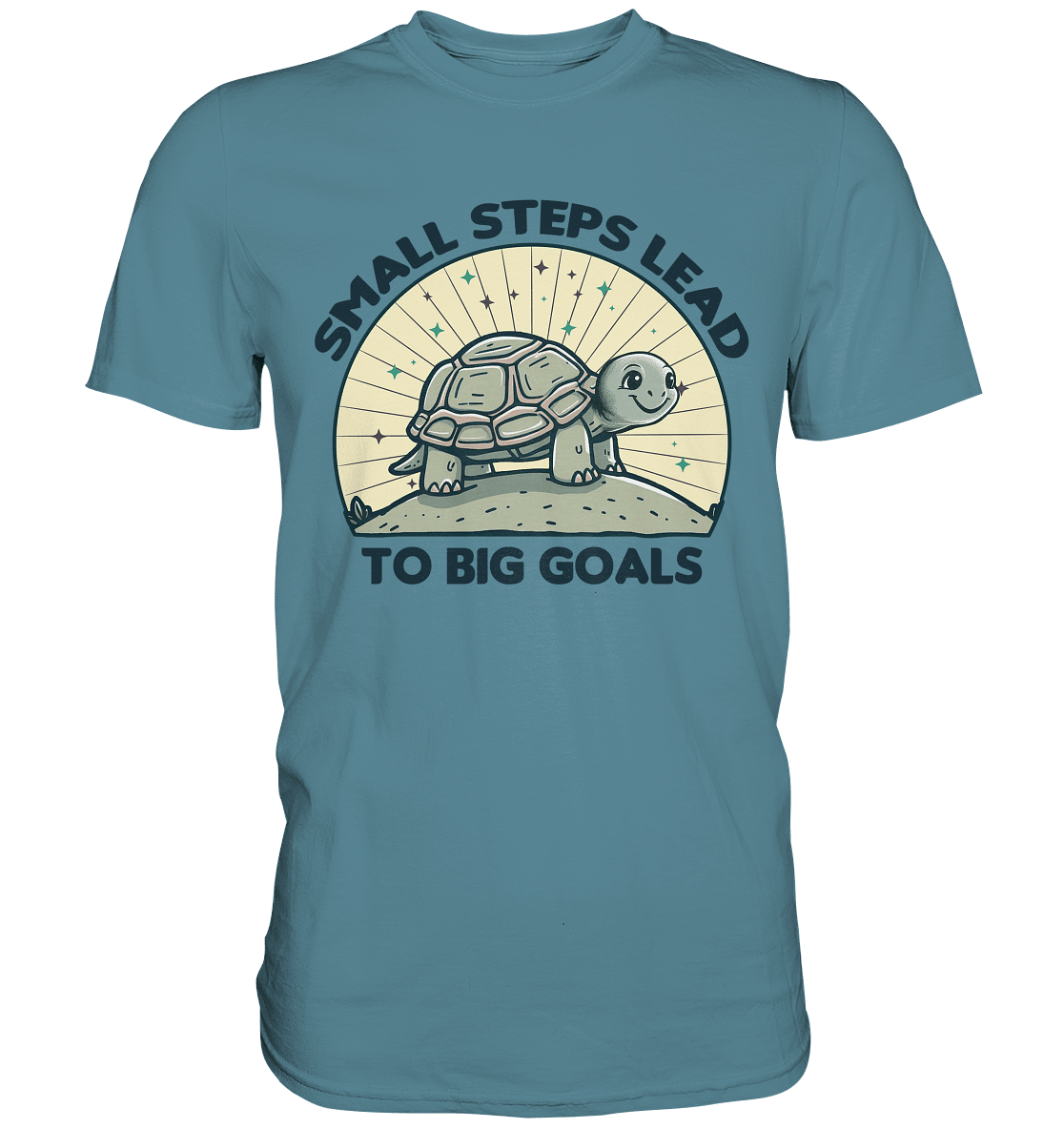 Small Steps Lead to Big Goals – Zielstrebige Schildkröte - Premium Shirt - FaunaFeels Onlineshop Unisex - Shirts