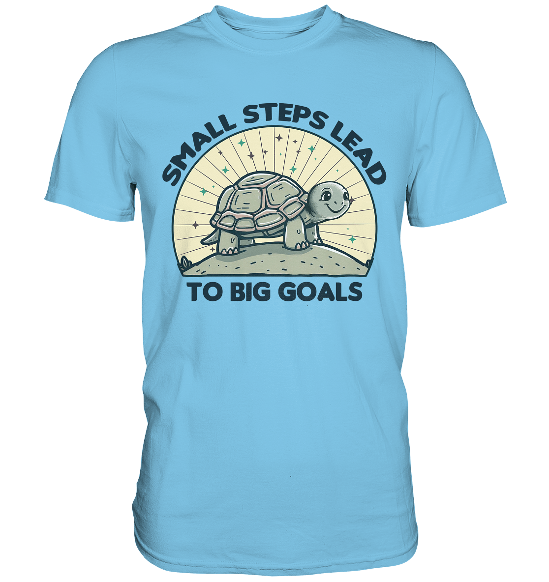 Small Steps Lead to Big Goals – Zielstrebige Schildkröte - Premium Shirt - FaunaFeels Onlineshop Unisex - Shirts