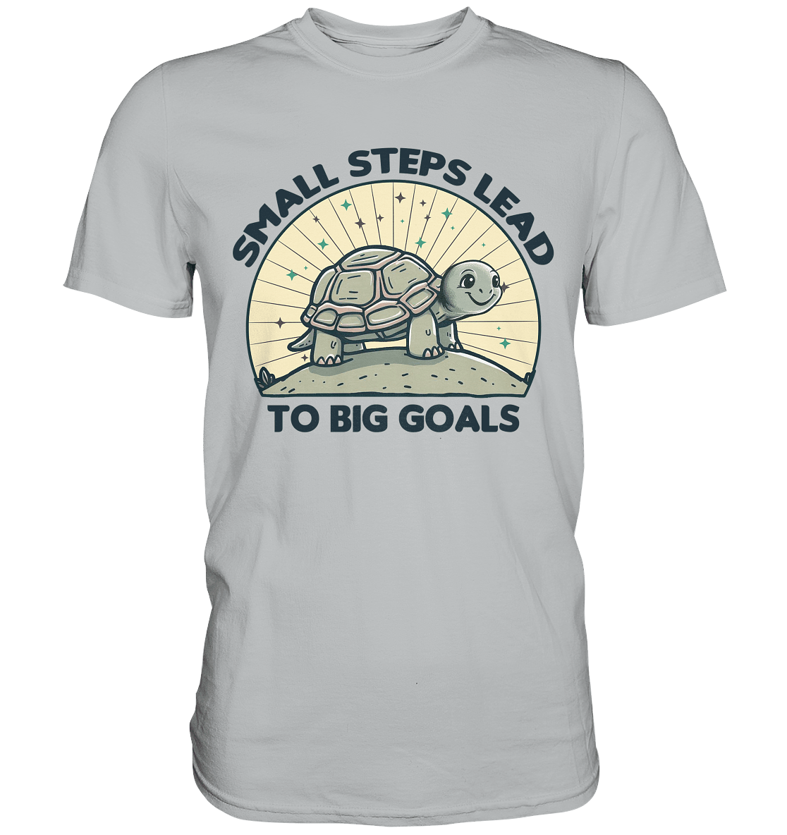 Small Steps Lead to Big Goals – Zielstrebige Schildkröte - Premium Shirt - FaunaFeels Onlineshop Unisex - Shirts