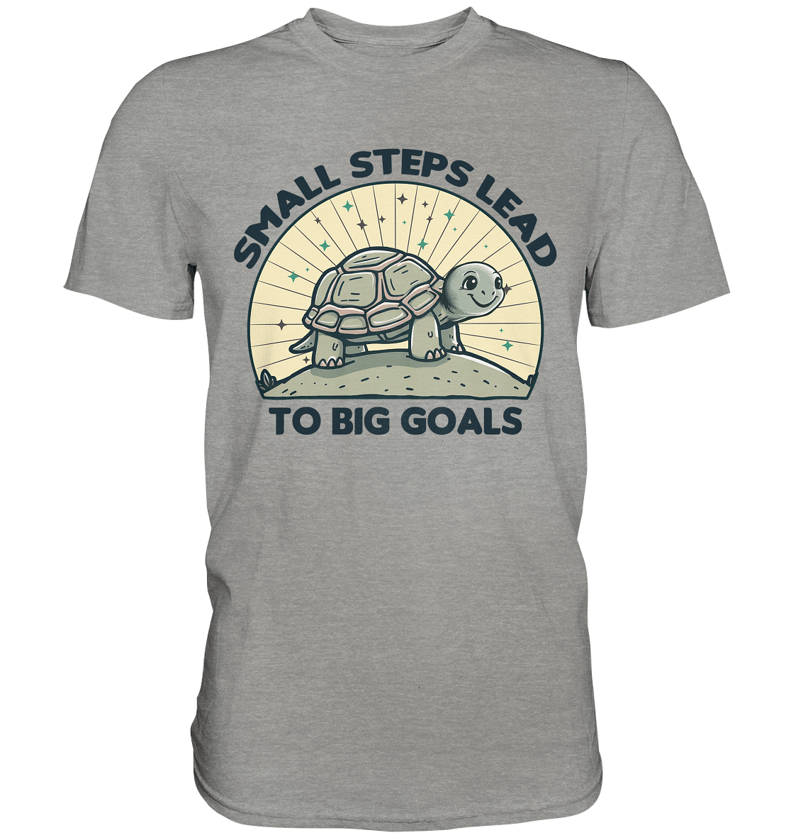 Small Steps Lead to Big Goals – Zielstrebige Schildkröte - Premium Shirt - FaunaFeels Onlineshop Unisex - Shirts