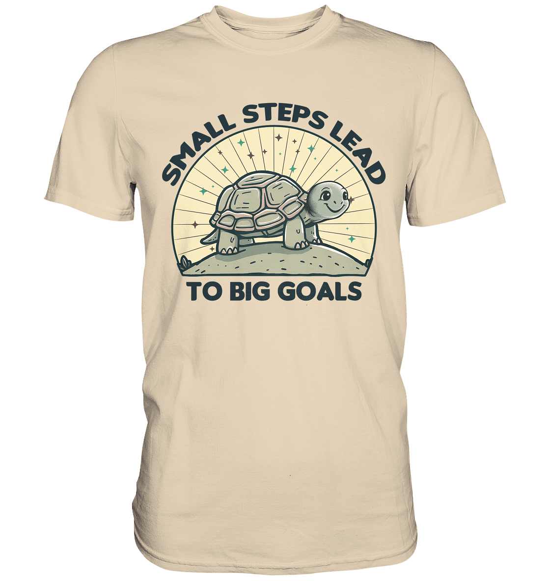 Small Steps Lead to Big Goals – Zielstrebige Schildkröte - Premium Shirt - FaunaFeels Onlineshop Unisex - Shirts