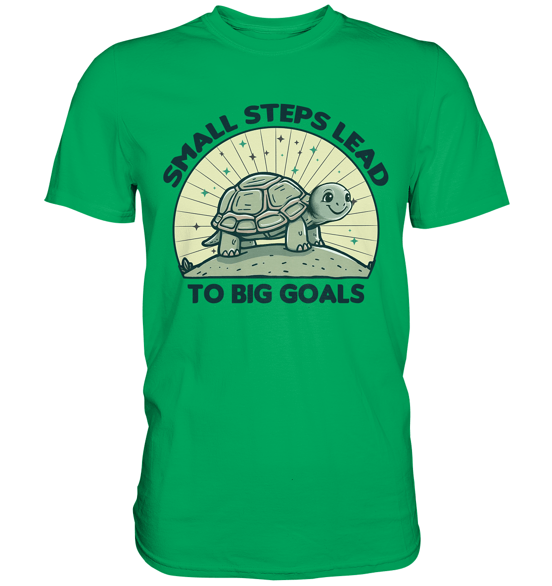 Small Steps Lead to Big Goals – Zielstrebige Schildkröte - Premium Shirt - FaunaFeels Onlineshop Unisex - Shirts