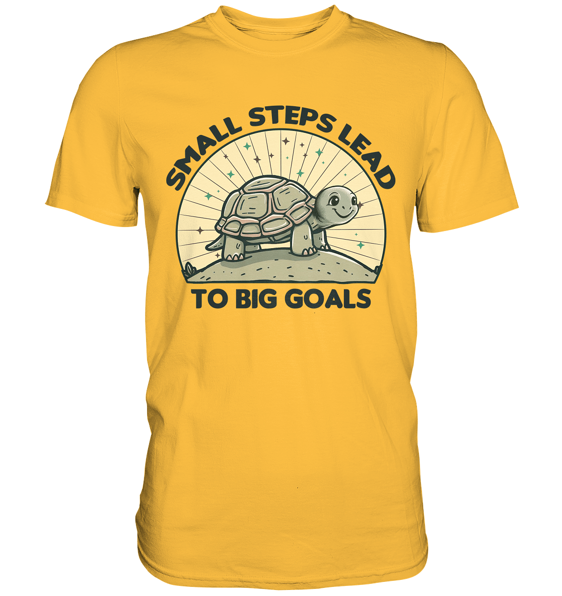 Small Steps Lead to Big Goals – Zielstrebige Schildkröte - Premium Shirt - FaunaFeels Onlineshop Unisex - Shirts