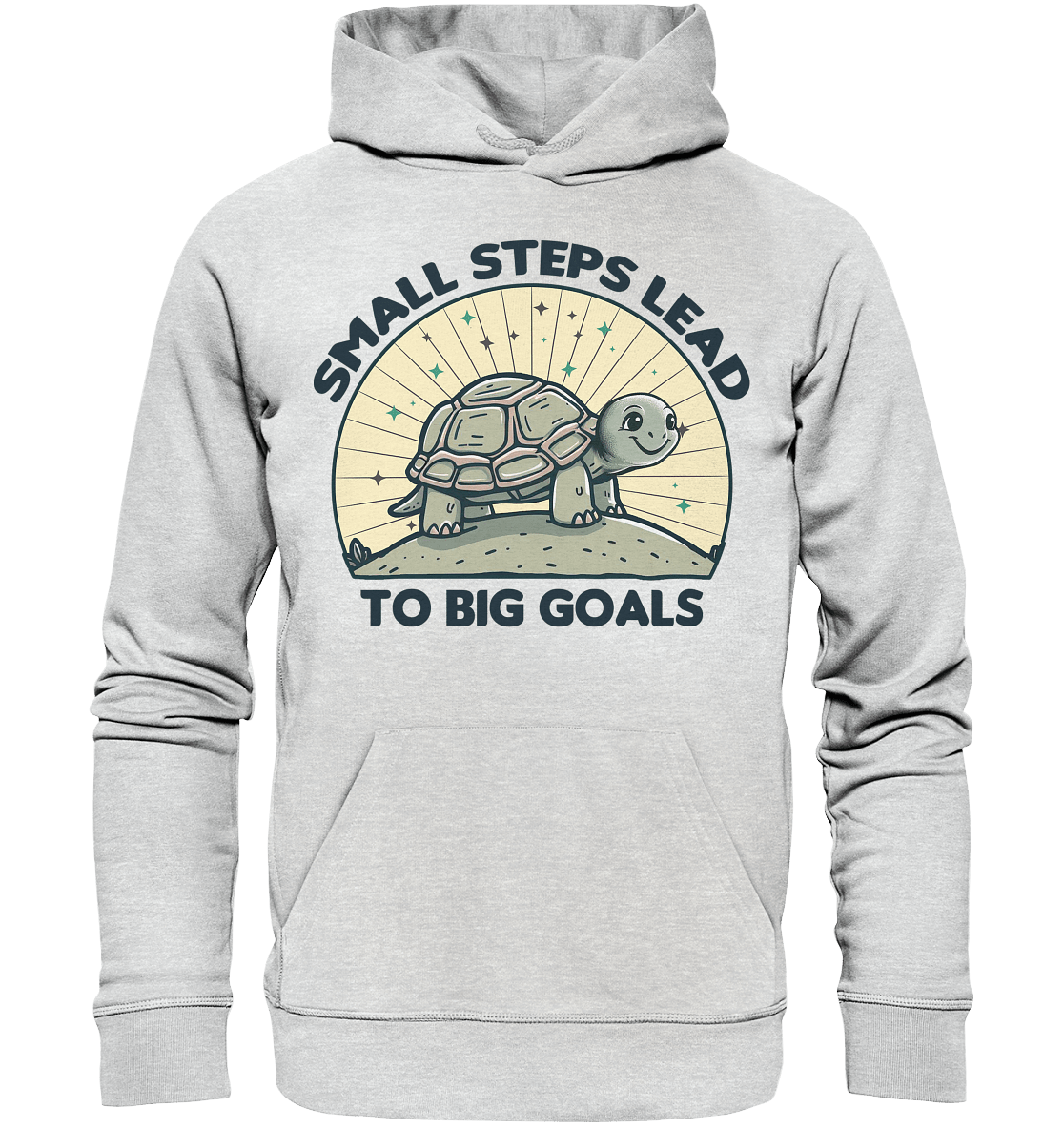 Small Steps Lead to Big Goals – Zielstrebige Schildkröte - Premium Unisex Hoodie - FaunaFeels Onlineshop Hoodies