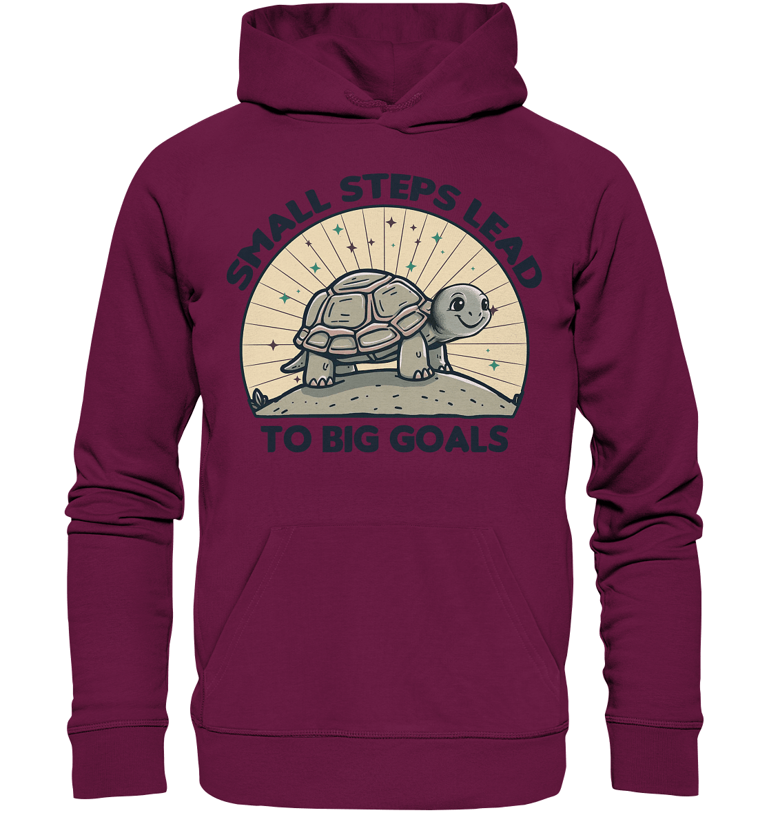Small Steps Lead to Big Goals – Zielstrebige Schildkröte - Premium Unisex Hoodie - FaunaFeels Onlineshop Hoodies