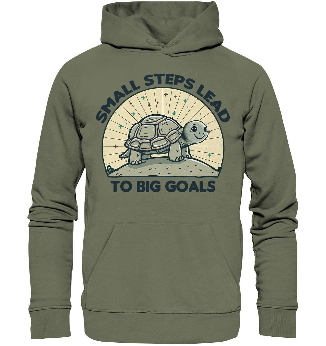 Small Steps Lead to Big Goals – Zielstrebige Schildkröte - Premium Unisex Hoodie - FaunaFeels Onlineshop Hoodies