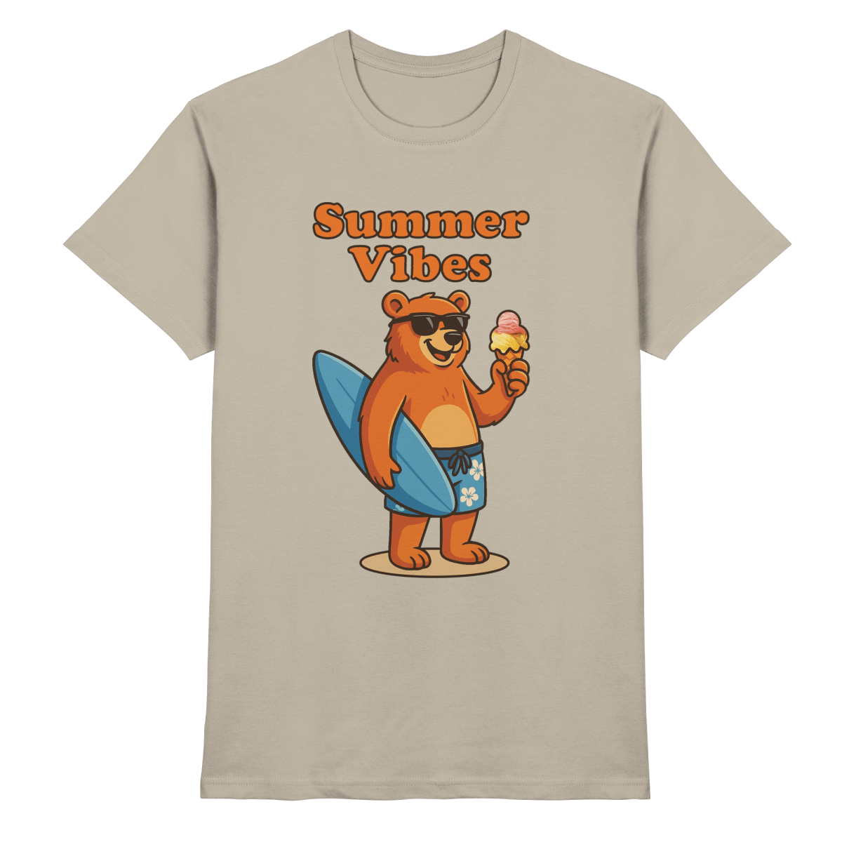 Sommer Vibes Bär – Der perfekte Begleiter für sonnige Tage - Heavy Cotton T-Shirt - FaunaFeels Onlineshop Unisex - Shirts