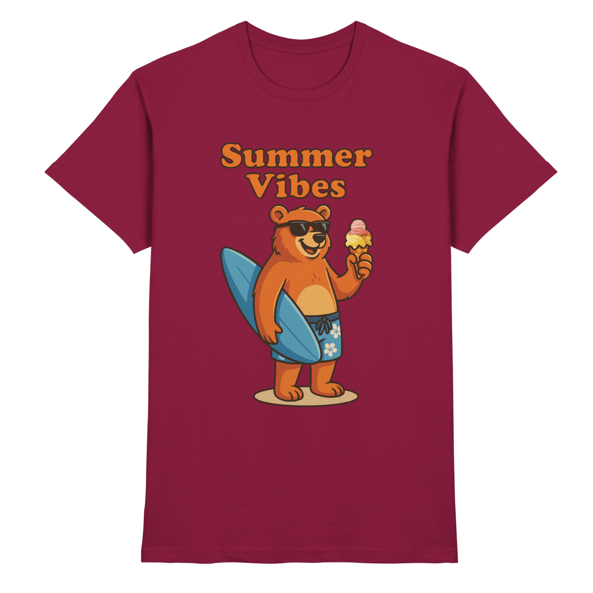 Sommer Vibes Bär – Der perfekte Begleiter für sonnige Tage - Heavy Cotton T-Shirt - FaunaFeels Onlineshop Unisex - Shirts