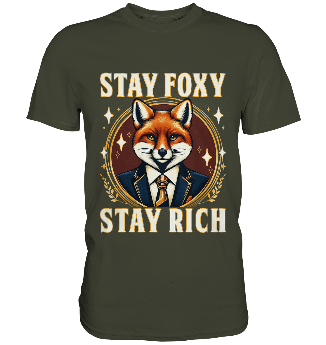 Stay Foxy Stay Rich – Geschäftstüchtiger Fuchs - Premium Shirt - FaunaFeels Onlineshop Unisex - Shirts