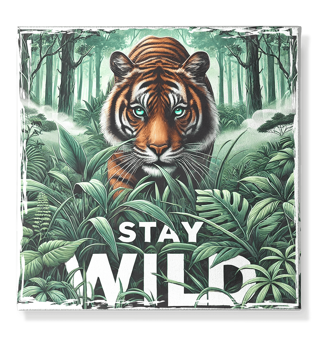 Stay Wild – Tiger im Dschungel - Leinwand 50x50cm - FaunaFeels Onlineshop Wall Art