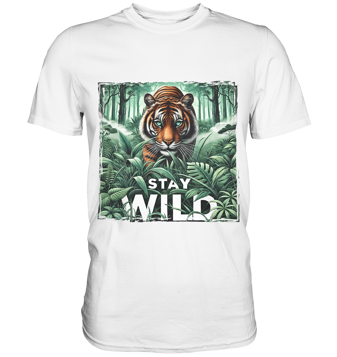 Stay Wild – Tiger im Dschungel - Premium Shirt - FaunaFeels Onlineshop Unisex - Shirts