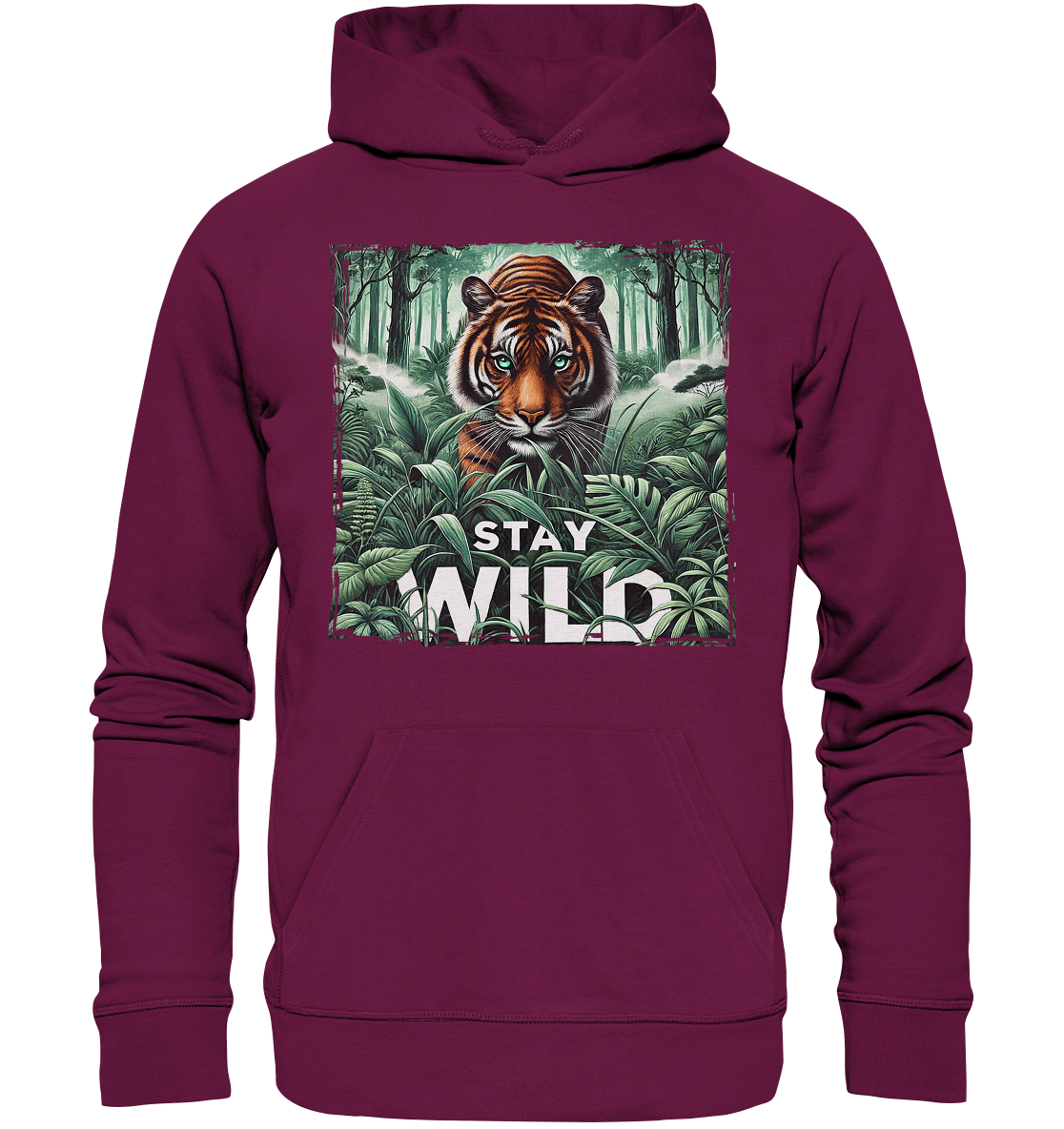 Stay Wild – Tiger im Dschungel - Premium Unisex Hoodie - FaunaFeels Onlineshop Hoodies