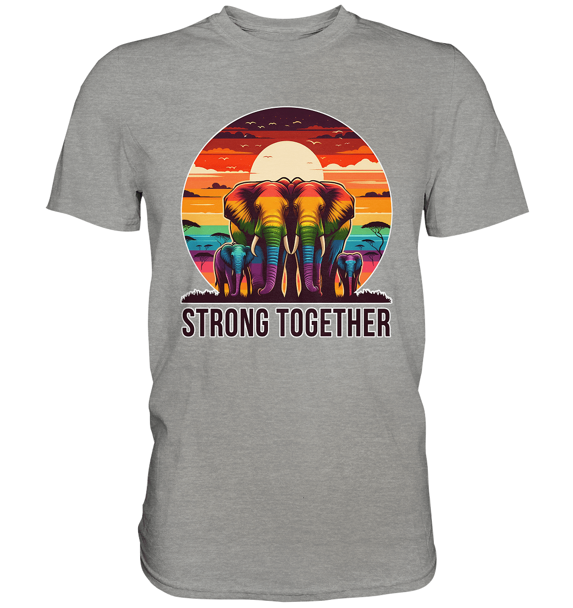 Strong Together – Kraftvolle Regenbogen - Elefanten - Premium Shirt - FaunaFeels Onlineshop Unisex - Shirts