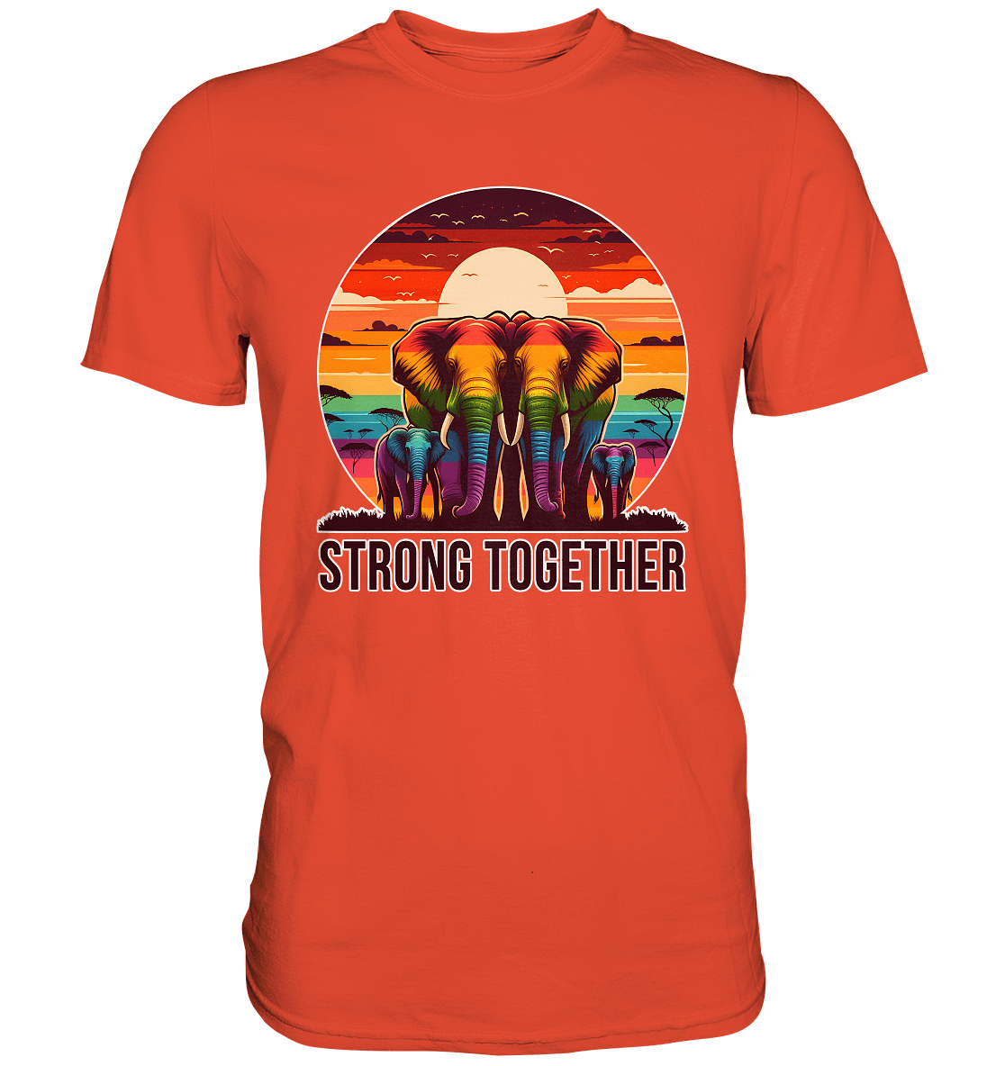 Strong Together – Kraftvolle Regenbogen - Elefanten - Premium Shirt - FaunaFeels Onlineshop Unisex - Shirts