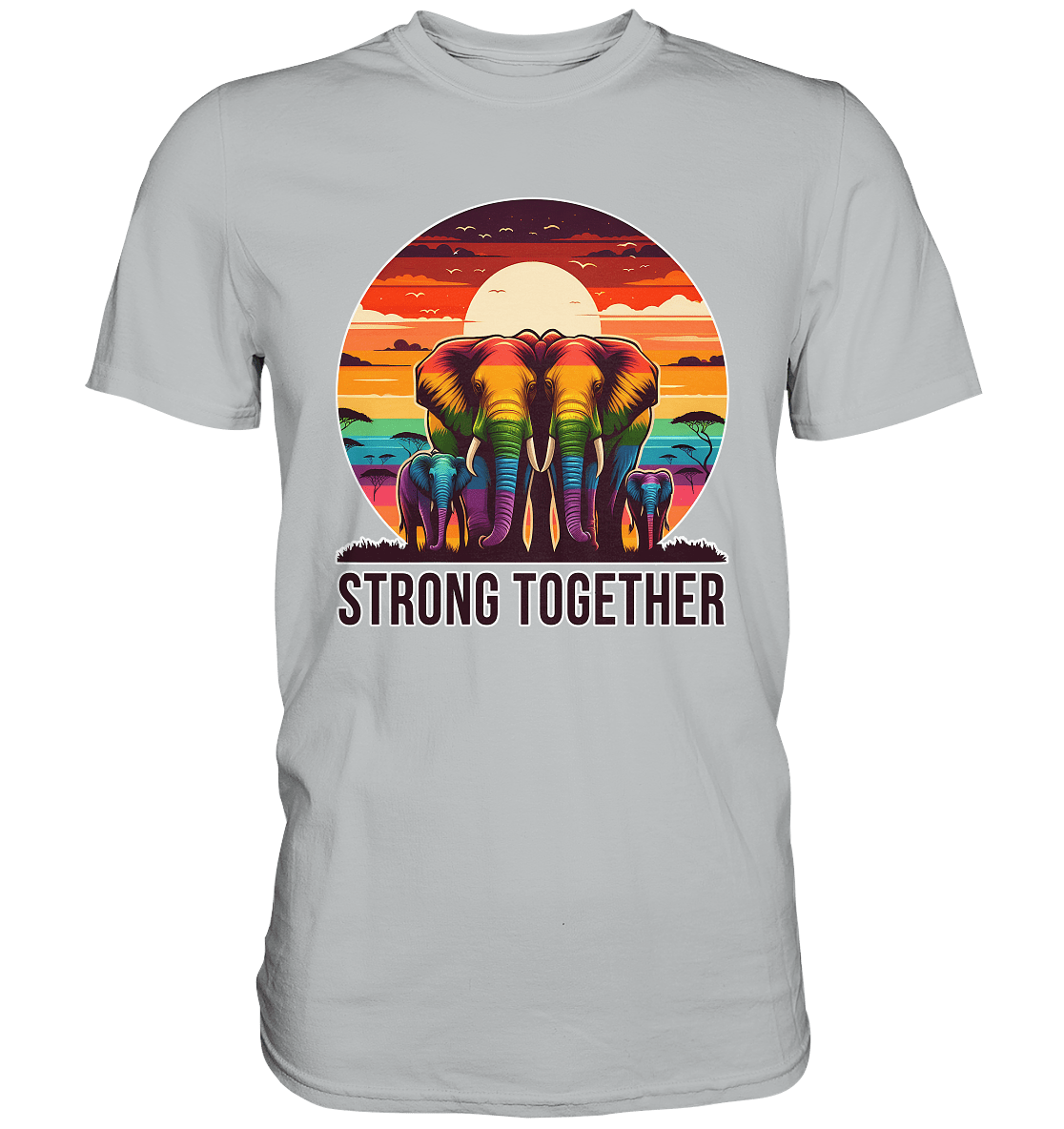 Strong Together – Kraftvolle Regenbogen - Elefanten - Premium Shirt - FaunaFeels Onlineshop Unisex - Shirts