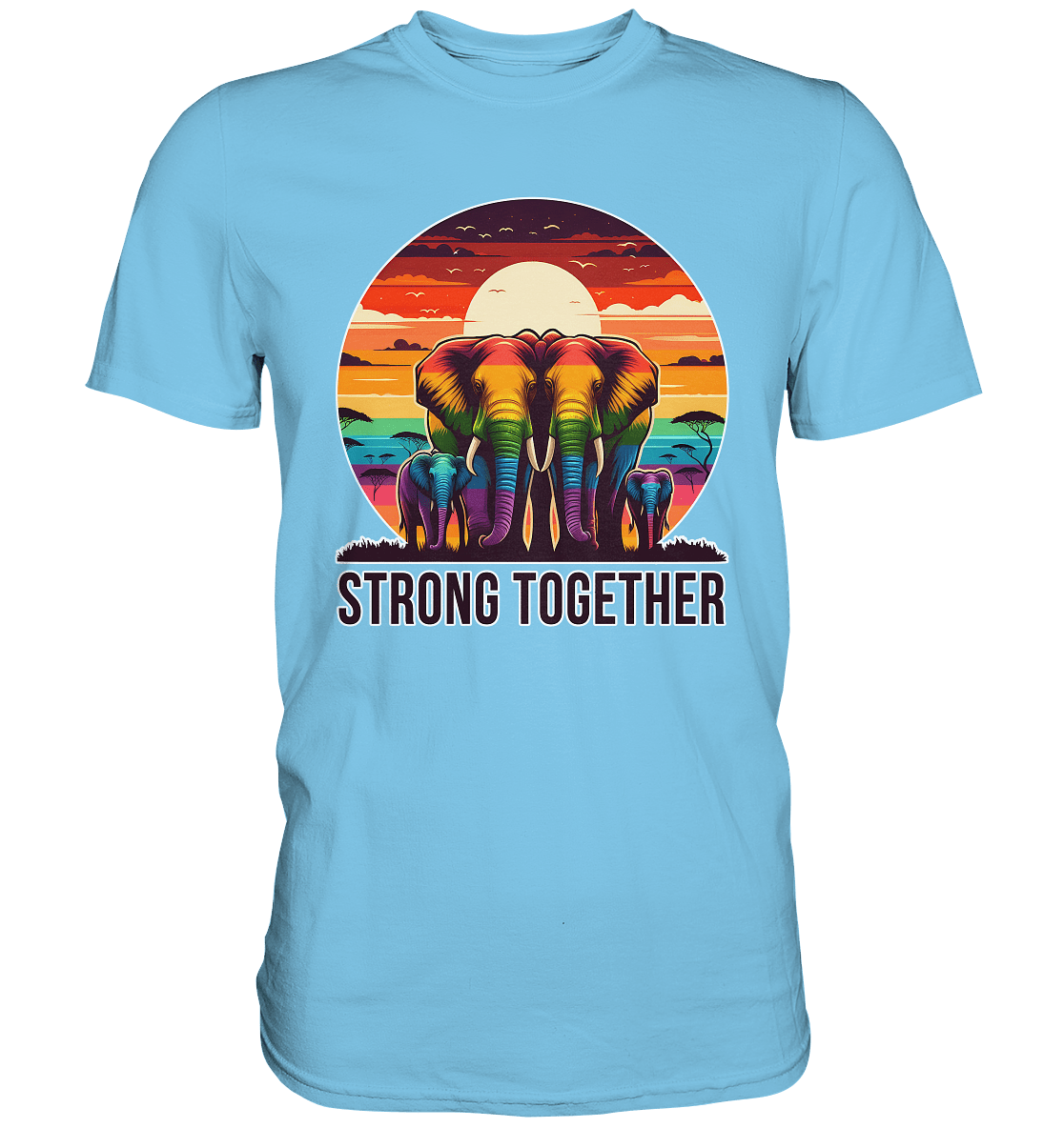 Strong Together – Kraftvolle Regenbogen - Elefanten - Premium Shirt - FaunaFeels Onlineshop Unisex - Shirts