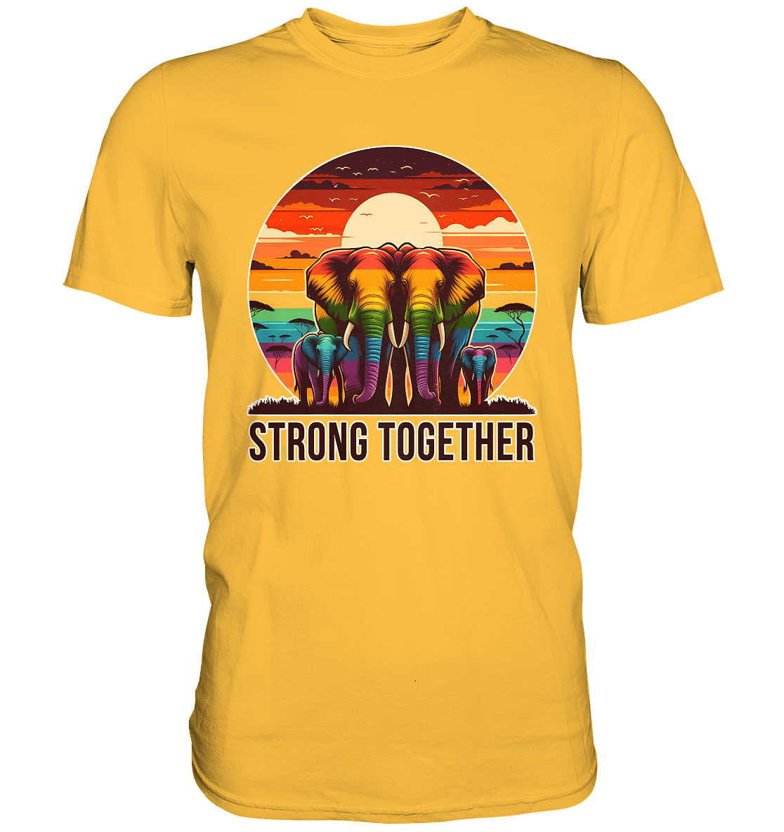 Strong Together – Kraftvolle Regenbogen - Elefanten - Premium Shirt - FaunaFeels Onlineshop Unisex - Shirts