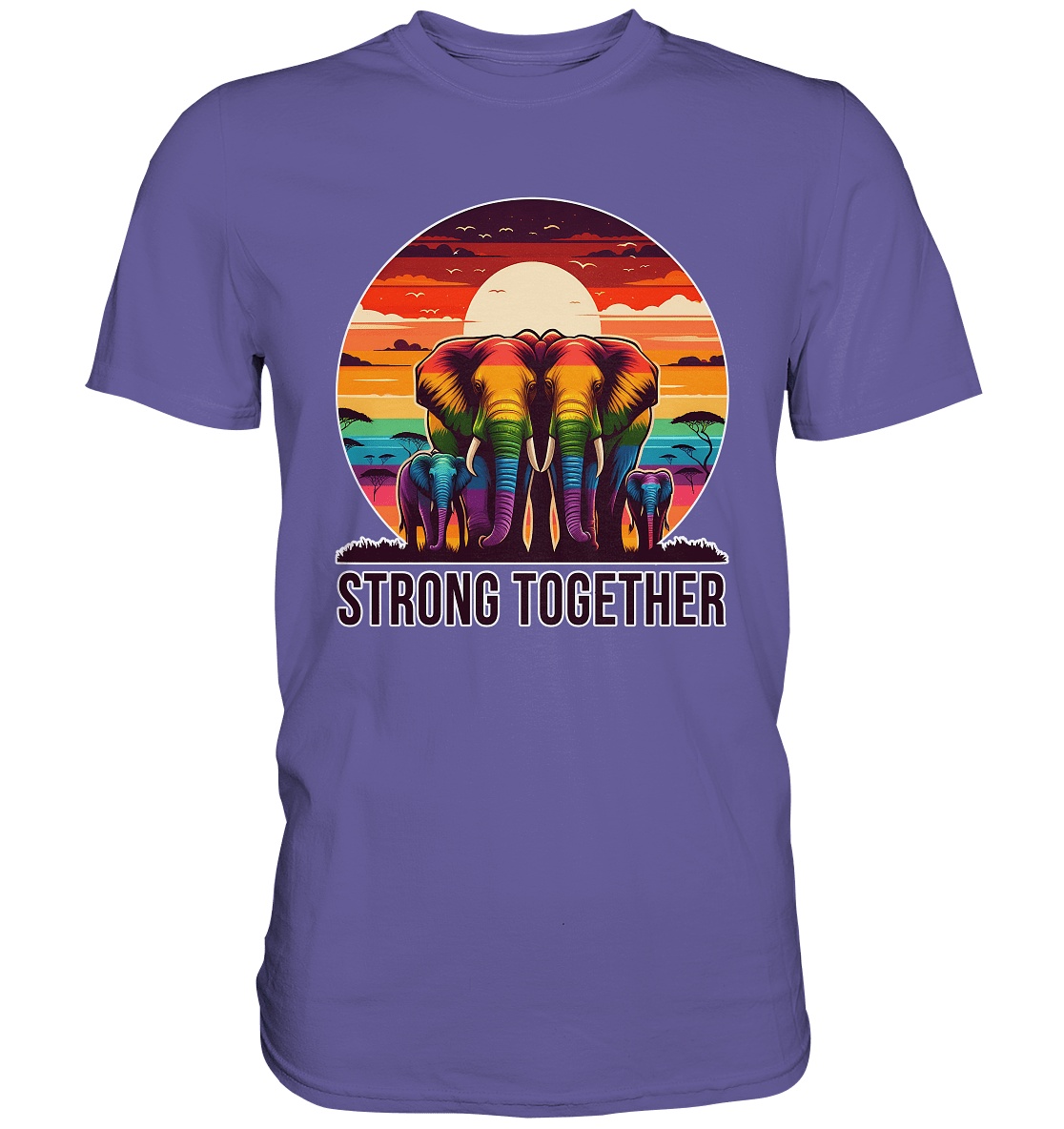 Strong Together – Kraftvolle Regenbogen - Elefanten - Premium Shirt - FaunaFeels Onlineshop Unisex - Shirts