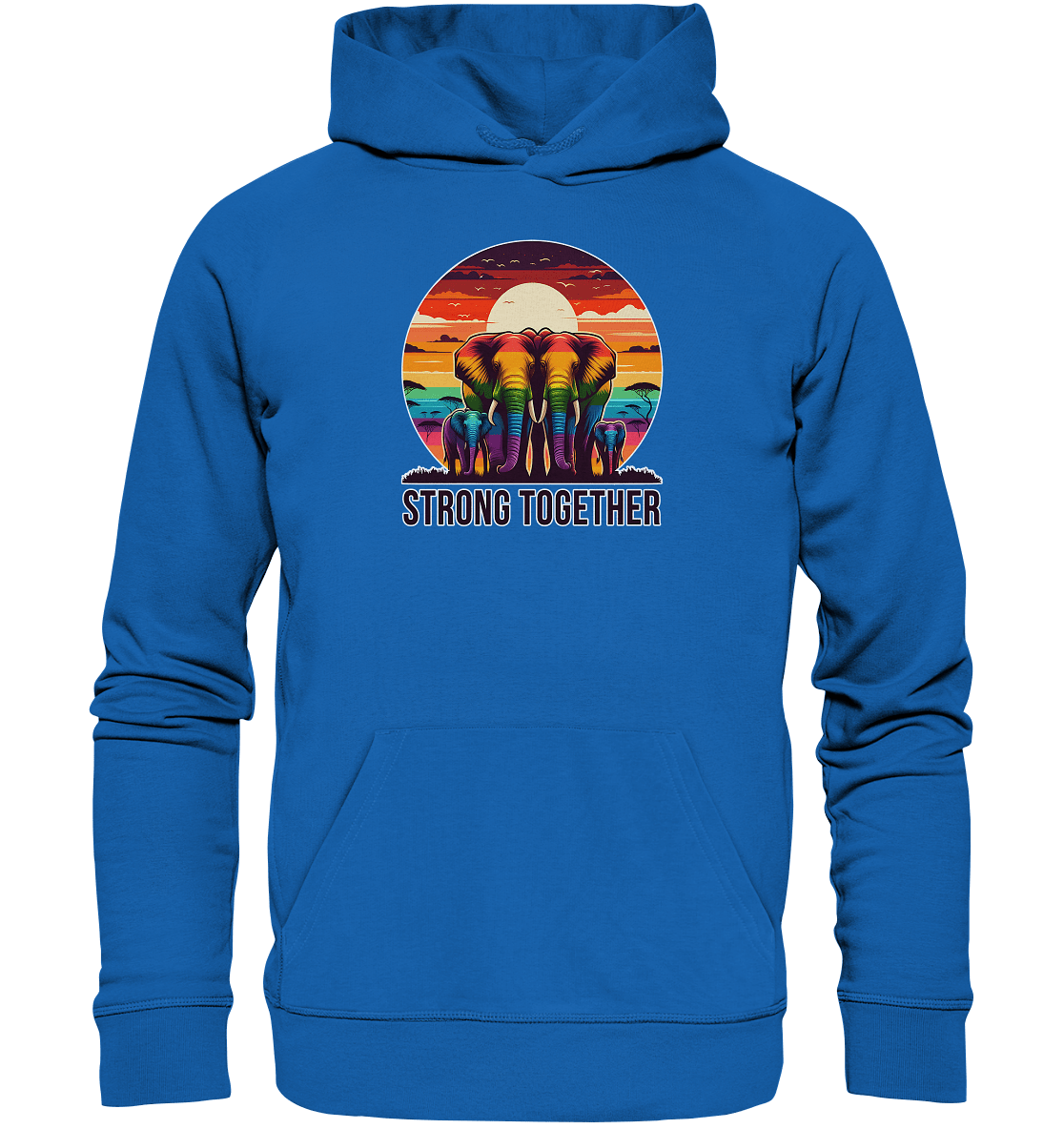 Strong Together – Kraftvolle Regenbogen - Elefanten - Premium Unisex Hoodie - FaunaFeels Onlineshop Hoodies