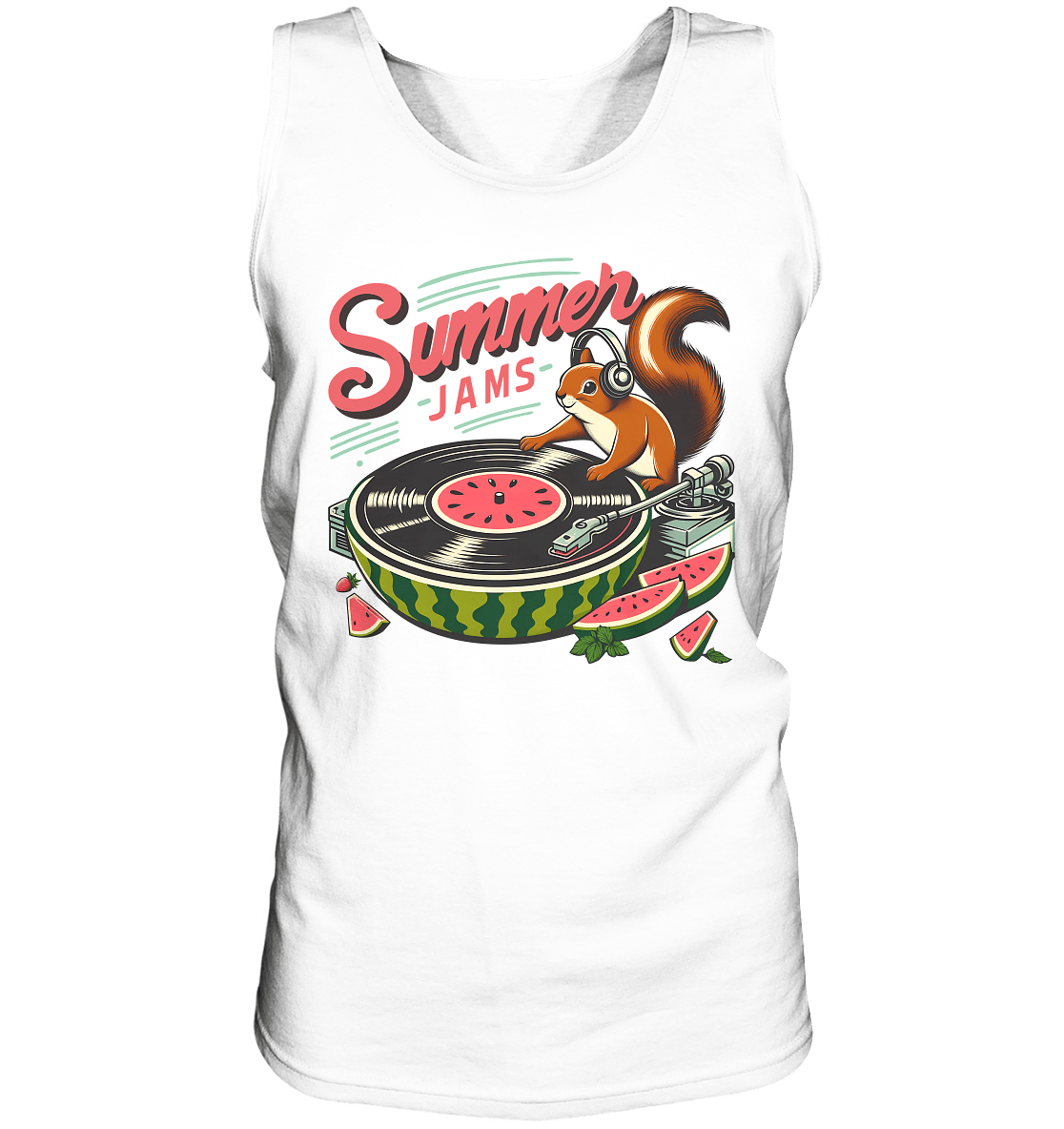 Summer Jams – Lustiges Eichhörnchen DJ Design mit Wassermelonen - Plattenspieler und Sommer - Vibes - Relaxed Tank Top - FaunaFeels Onlineshop Tank - Tops