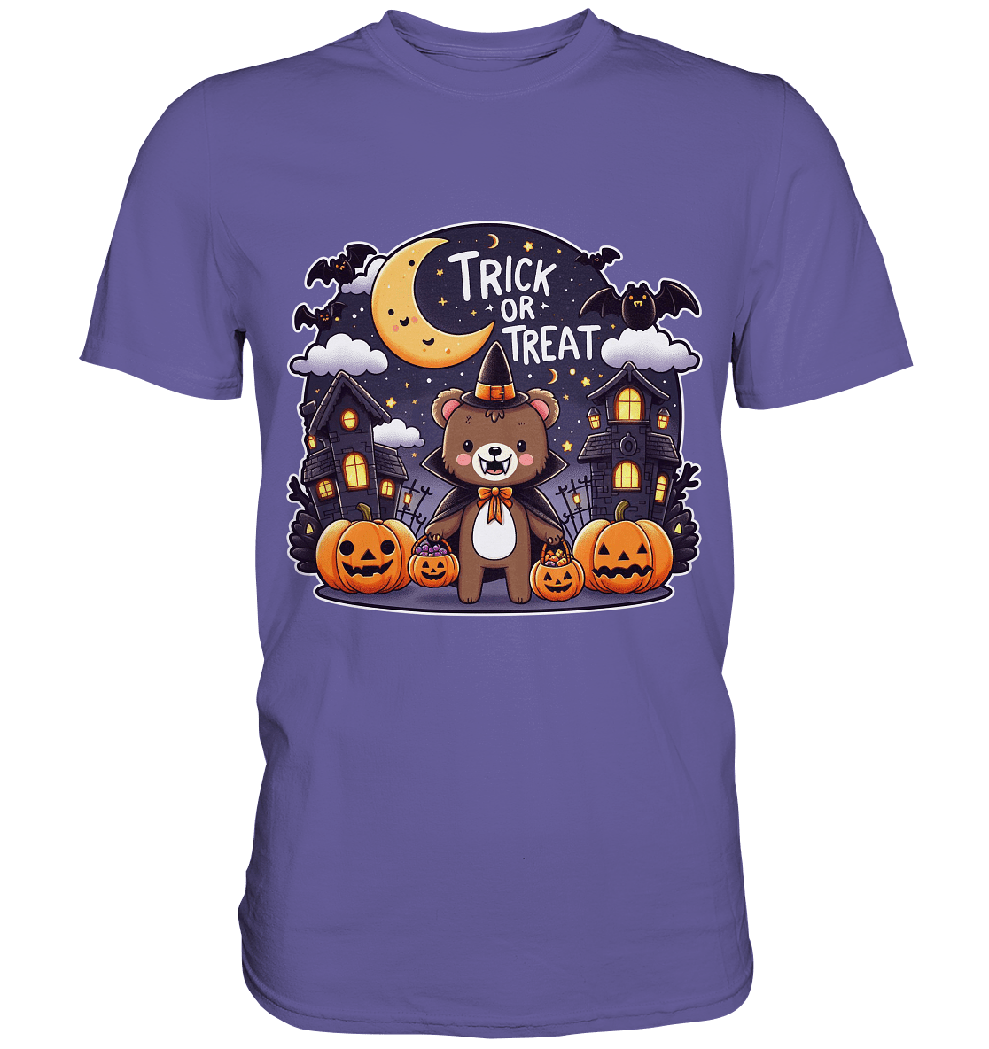 Trick or Treat – Der süßeste Bär auf Gruselmission! - Premium T-Shirt - FaunaFeels Onlineshop Unisex - Shirts