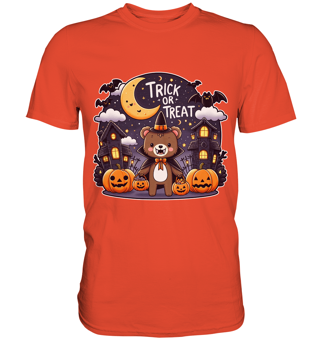 Trick or Treat – Der süßeste Bär auf Gruselmission! - Premium T-Shirt - FaunaFeels Onlineshop Unisex - Shirts