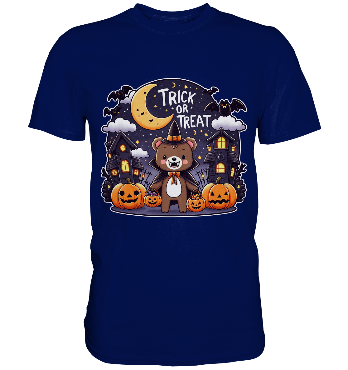 Trick or Treat – Der süßeste Bär auf Gruselmission! - Premium T-Shirt - FaunaFeels Onlineshop Unisex - Shirts