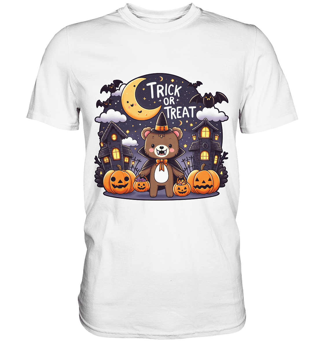 Trick or Treat – Der süßeste Bär auf Gruselmission! - Premium T-Shirt - FaunaFeels Onlineshop Unisex - Shirts