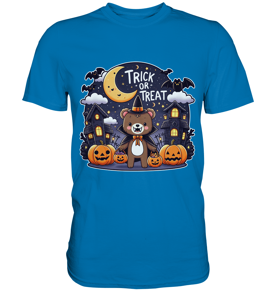 Trick or Treat – Der süßeste Bär auf Gruselmission! - Premium T-Shirt - FaunaFeels Onlineshop Unisex - Shirts