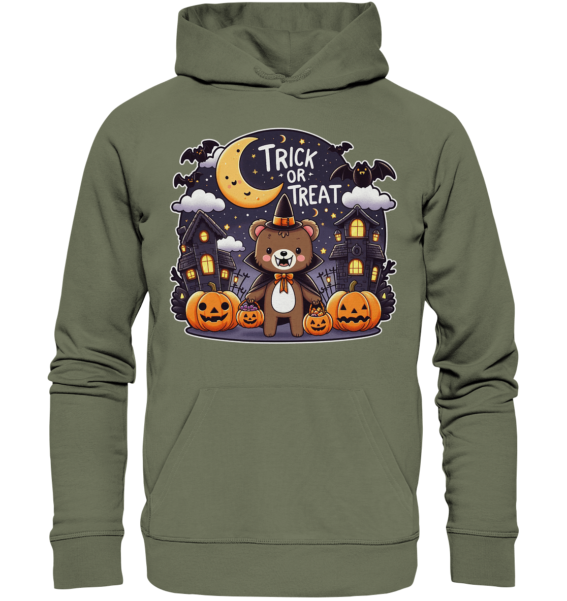 Trick or Treat – Der süßeste Bär auf Gruselmission! - Premium Unisex Hoodie - FaunaFeels Onlineshop Hoodies
